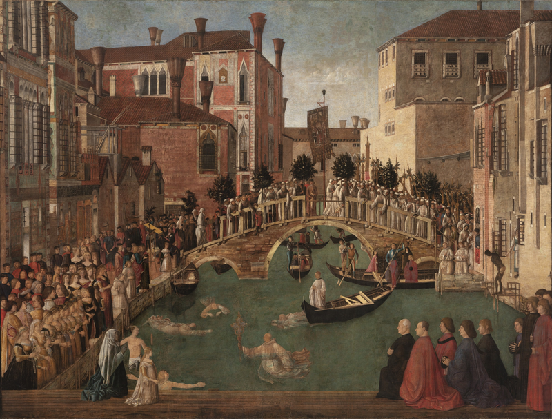 Das Wunder der Kreuzreliquie an der Brücke von San Lorenzo