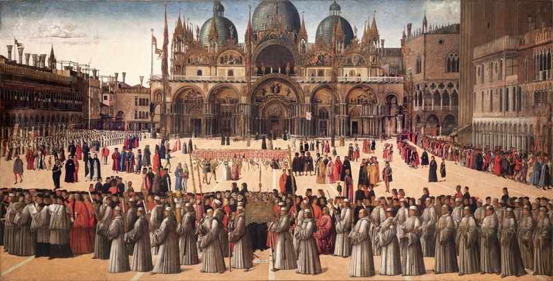 Die Prozession auf dem Markusplatz